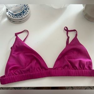 NWOT DAILY DRILLS PINK SILK BRA SIZE SMALL